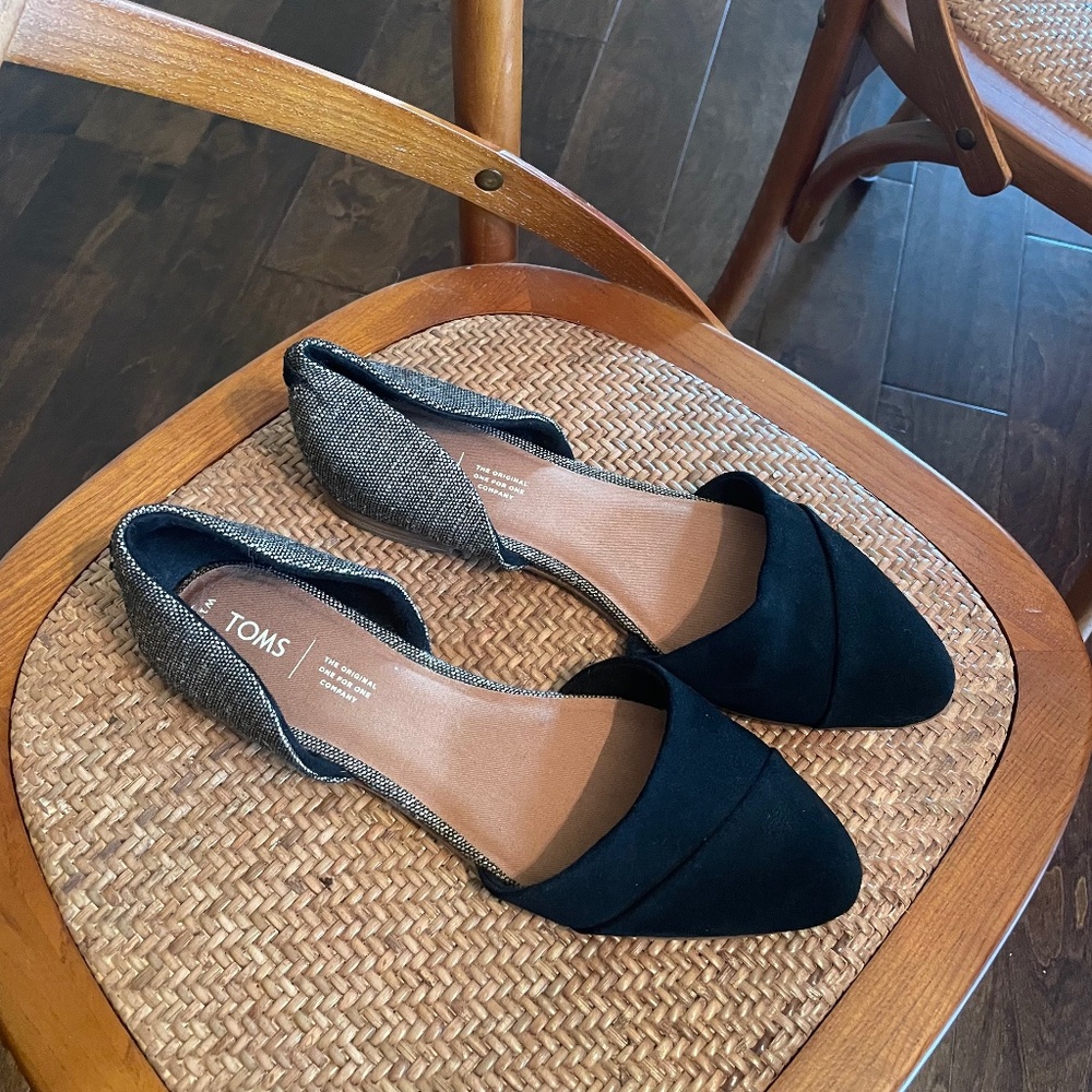 TOMS Black suede d’orsay flats - Picture 3 of 8